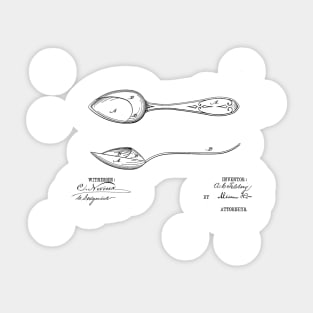 Spoon VINTAGE PATENT DRAWING Sticker